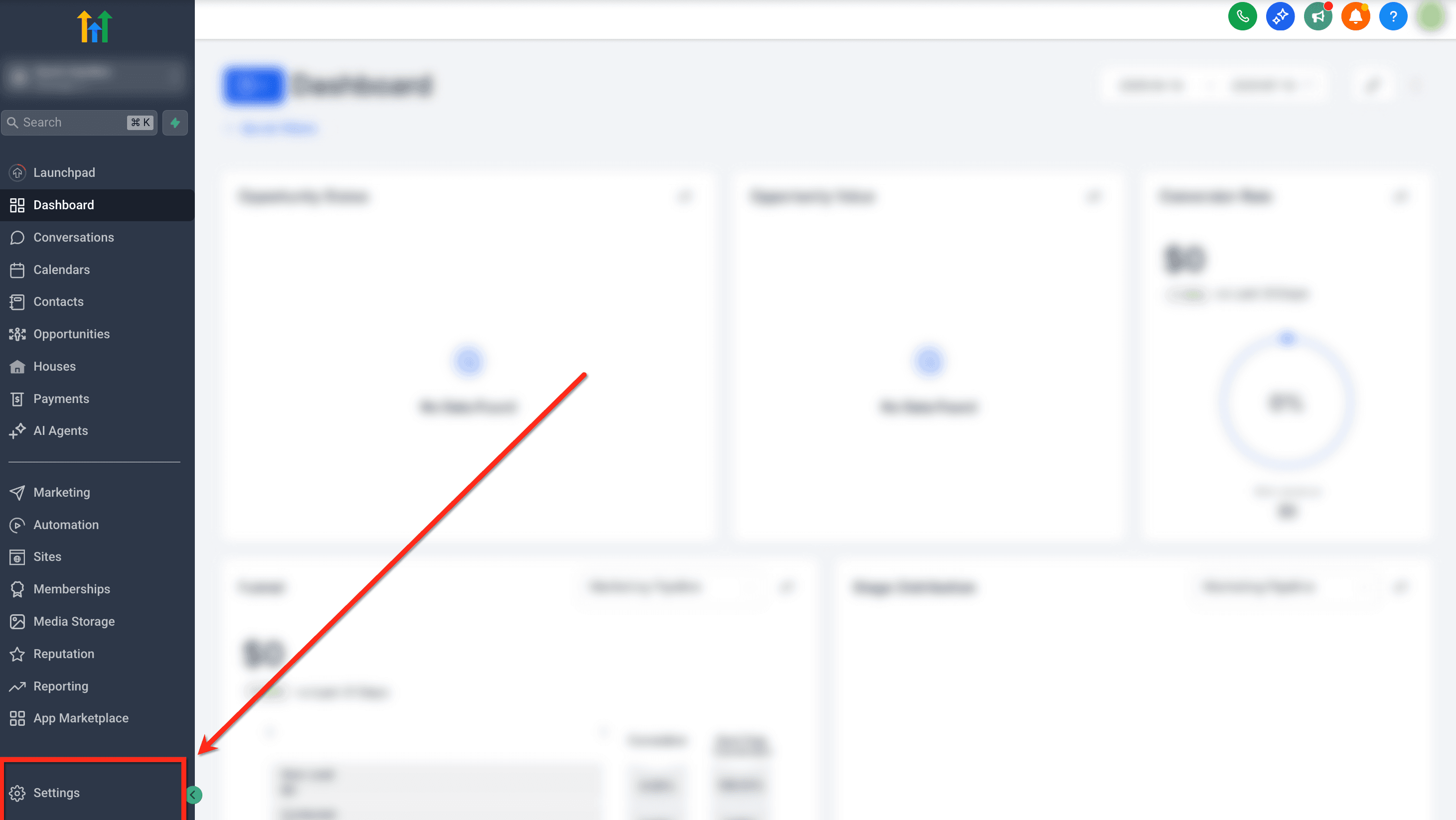 Settings navigation in Capture